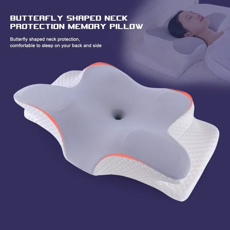 Orthopedic Memory Foam Pillow β Butterfly Shape for Neck Support
